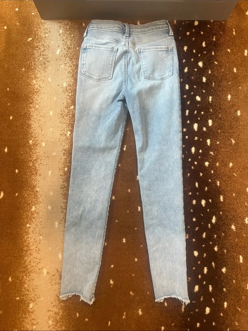 Old Navy Light Blue Skinny Jeans with Frayed Ankle